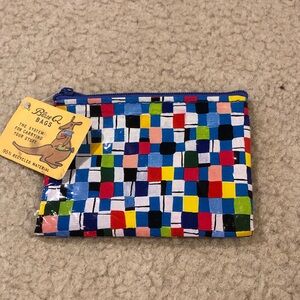 Blue Q Multicolor Checkered Pouch